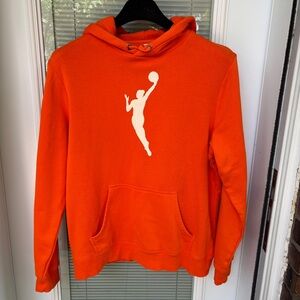 WNBA Fanatics Hoodie Sweatshirt Men’s Medium Orange Fleece Pullover Logo EUC